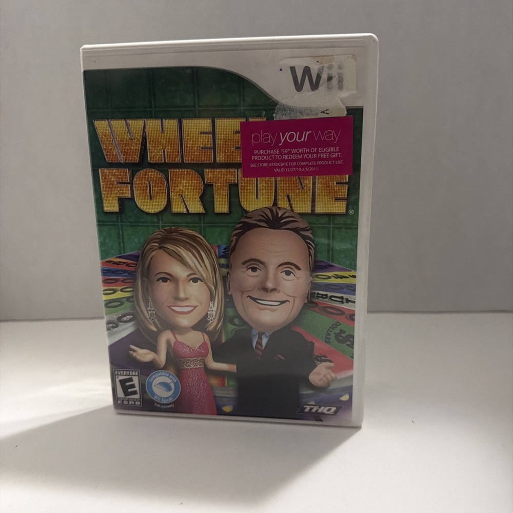 Wheel of Fortune Nintendo Wii Game THQ 2010 Pat Sajak Vanna White CIB
